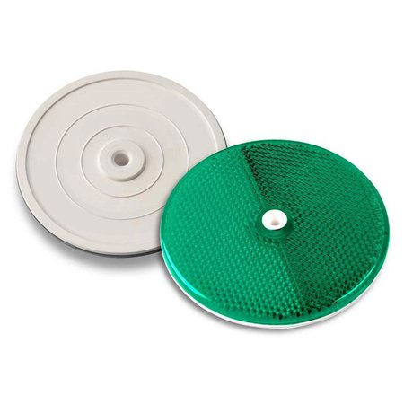 TAPCO 102230 3-1/4" Green Centermount Reflector, Plastic Backplate, RT-90G 102230